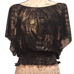 Lashes Womens Metallic Party Top Blouse Small Dolman Fairy Grunge, Going Out Top